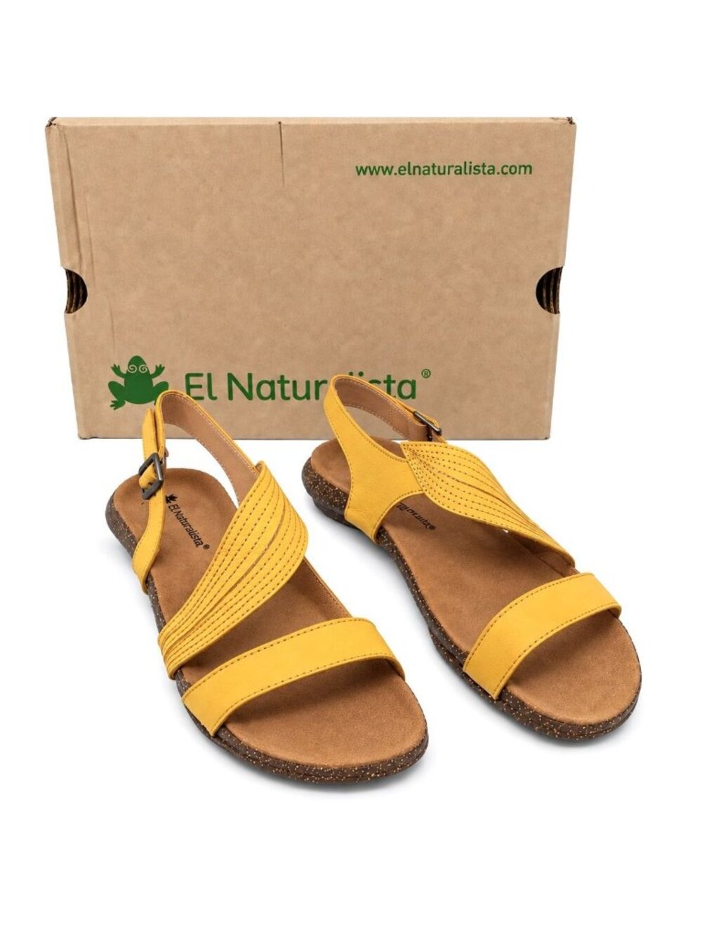 Yellow Leather Ankle Strap Sandal Women US 8 EU 38 El Naturalista Wakataua N5077